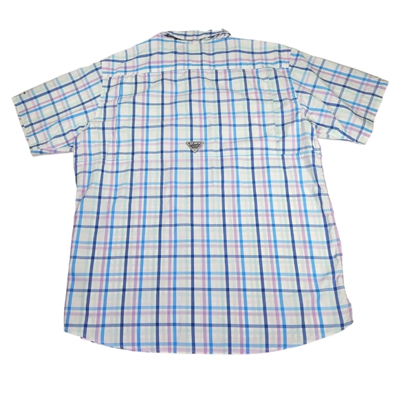 Columbia PFG Plaid Vented Fishing Shirt Short Sleeve Men's Size Large Multicolor - Picture 7 of 12